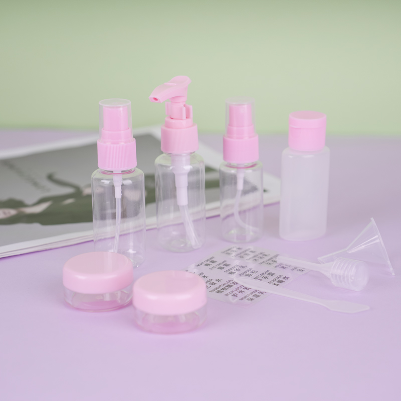 Plastic Cosmetic Bottle Set 11pcs Reusable Travel Toiletries Empty Spray Pump Flip Cap Supplier Plastic Cosmetic Bottle Set 11pcs Reusable Travel Toiletries Empty Spray Pump Flip Cap Supplier
