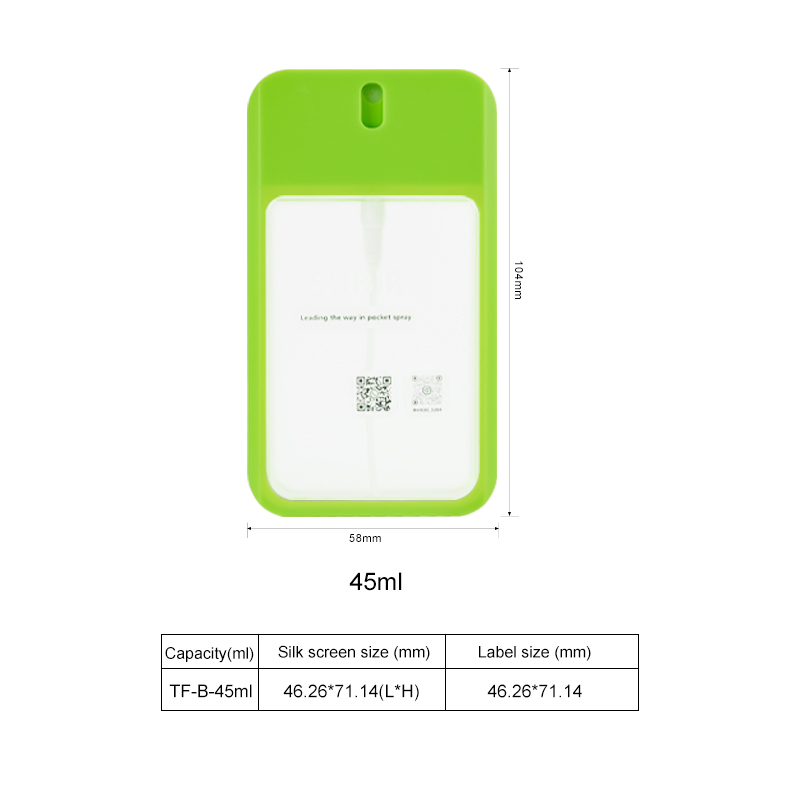 High Quality Transparent Luxury 45ml Plastic Square Credit Card Spray Bottle Factory High Quality Transparent Luxury 45ml Plastic Square Credit Card Spray Bottle Factory