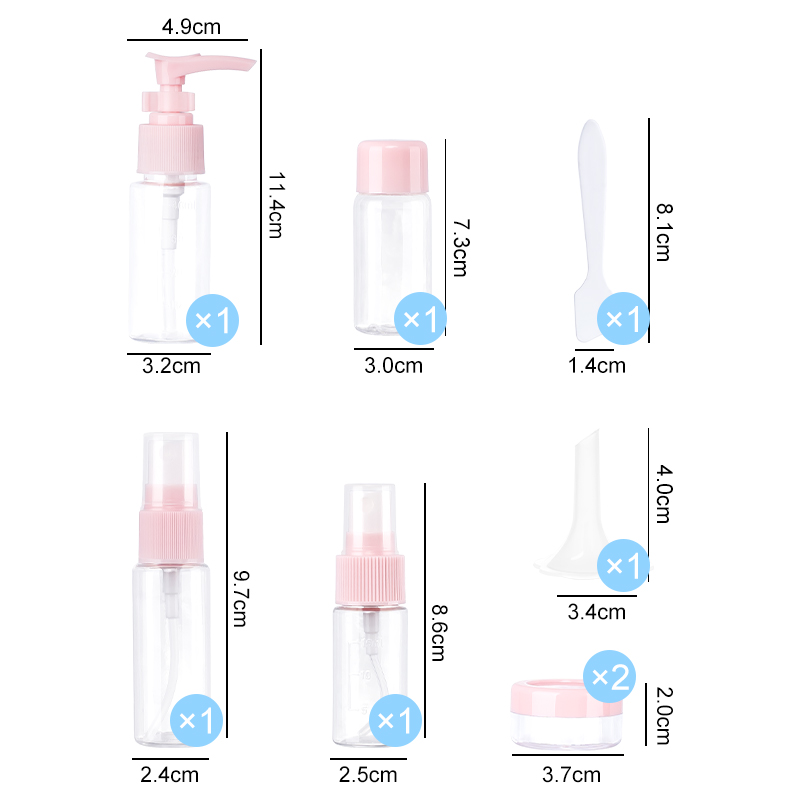 Portable Cosmetic Empty Plastic 10pcs Travel Mini Empty Bottle Set Manufacturer Portable Cosmetic Empty Plastic 10pcs Travel Mini Empty Bottle Set Manufacturer