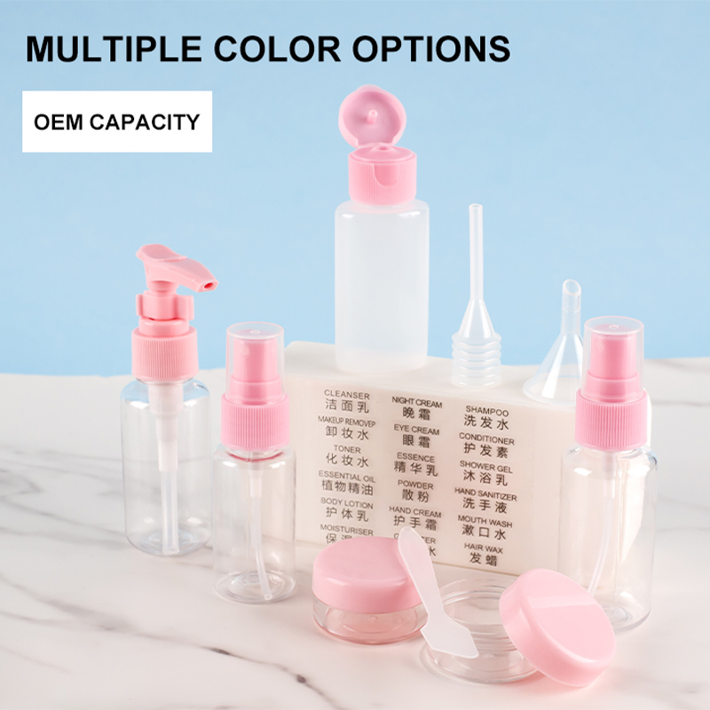 Plastic Cosmetic Bottle Set 11pcs Reusable Travel Toiletries Empty Spray Pump Flip Cap Supplier Plastic Cosmetic Bottle Set 11pcs Reusable Travel Toiletries Empty Spray Pump Flip Cap Supplier
