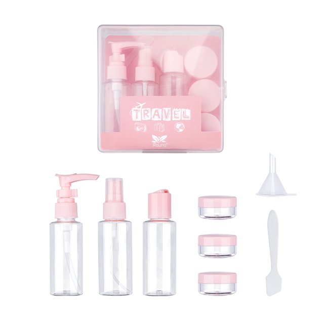 7 Pcs PET Plastic Mini Cosmetic Storage Leak Proof Empty Travel Bottle Kit Factory