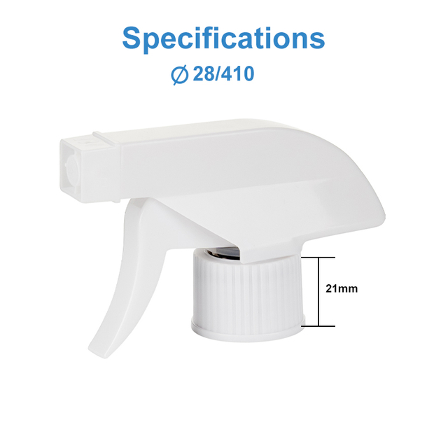 High Quality 28mm Hand White All Plastic Screw Trigger Sprayer for Plastic Bottle