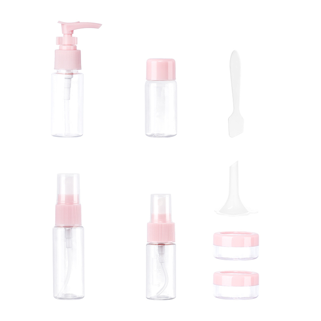 Portable Cosmetic Empty Plastic 8pcs Travel Mini Empty Bottle Set Manufacturer