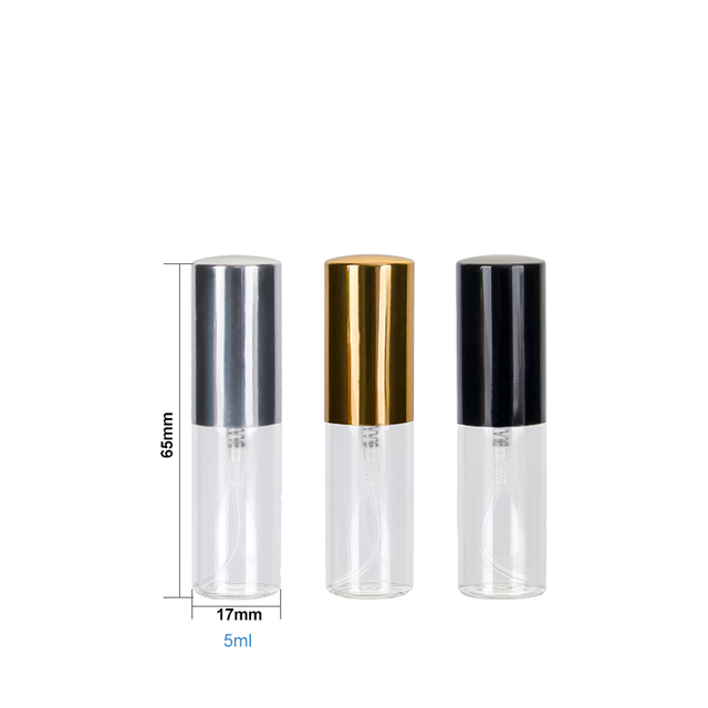 Luxury 5ml 10ml 15ml Round Empty Clear Mini Glass Perfume Spray Bottles Custom