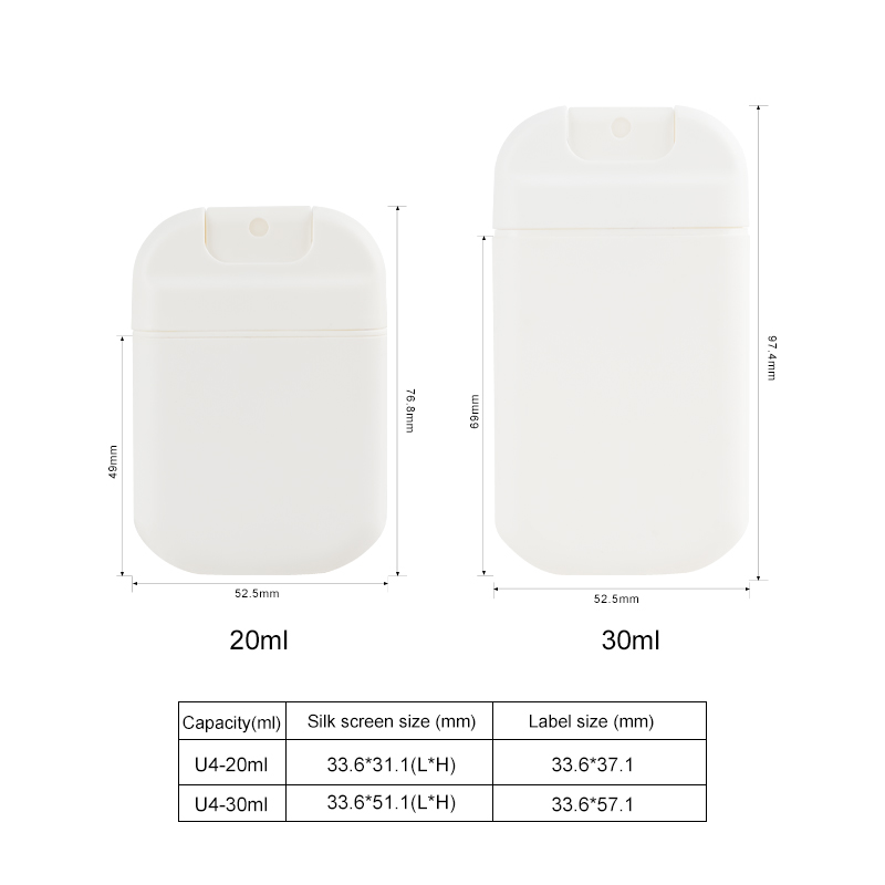 Custom Logo Plastic 30ml Empty Credit Card Spray Bottle for Alcohols Hand Sanitizer Perfume Factory