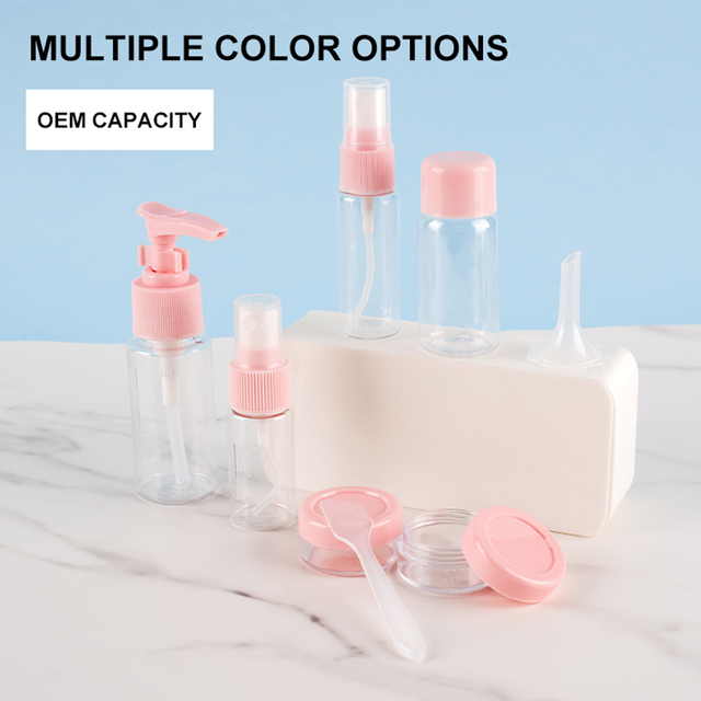 Portable Cosmetic Empty Plastic 8pcs Travel Mini Empty Bottle Set Manufacturer